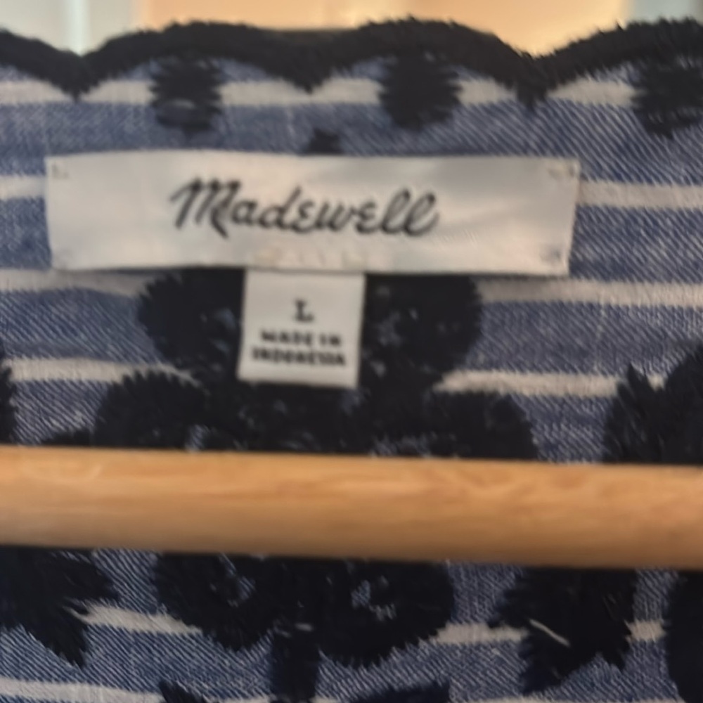 Blue and white stripes linen dress